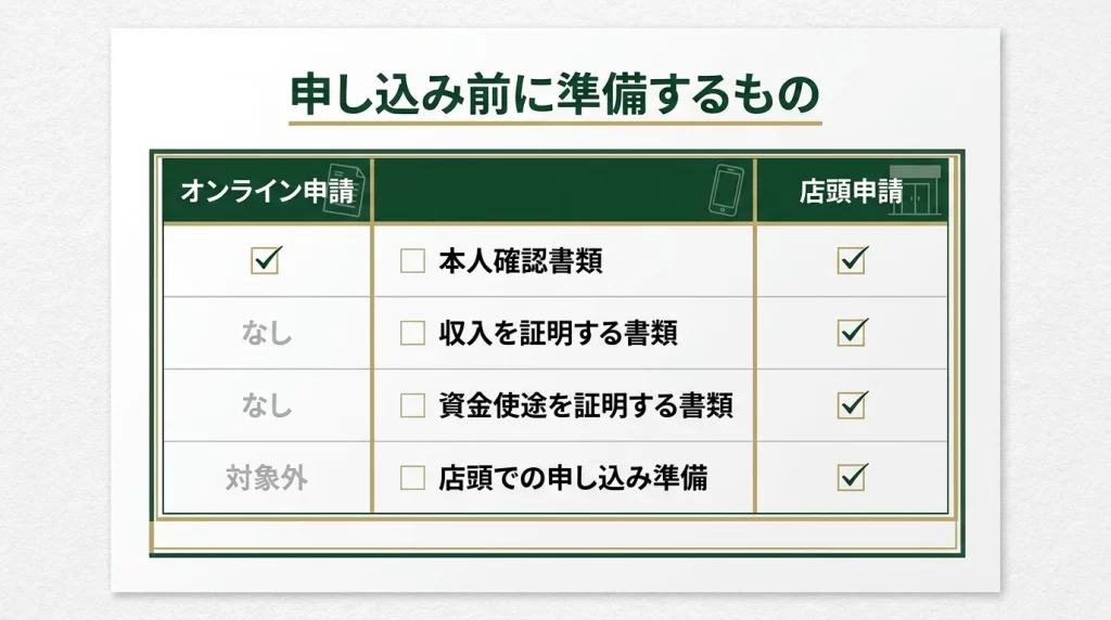 福井銀行マイカーローン申込前に準備したい本人確認書類、所得確認書類、使いみち確認書類のチェックリスト